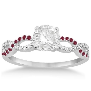 Infinity Diamond and Ruby Gemstone Engagement Ring Platinum 0.21ct - All