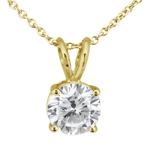 0.33Ct. Round Diamond Solitaire Pendant in 14k Yellow Gold J-k I1-i2 - All