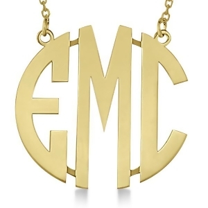 Bold-face Custom Initial Monogram Pendant Necklace in 14k Yellow Gold - All