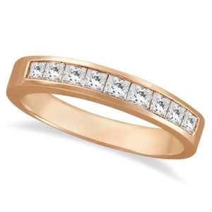 Princess-cut Channel-Set Diamond Ring Band 14k Rose Gold 1/2ct - All