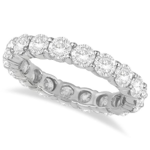 Diamond Eternity Ring Wedding Band 18k White Gold 3.75ct - All