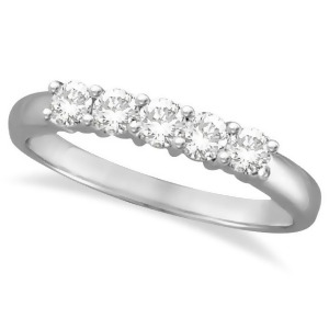 Five Stone Diamond Ring Anniversary Band 14k White Gold 0.50ctw - All