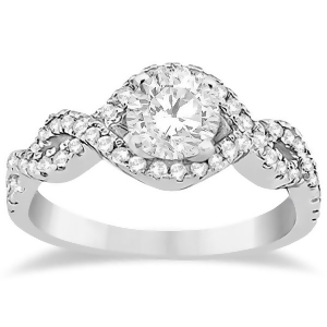 Diamond Halo Infinity Engagement Ring In 14K White Gold 0.39ct - All