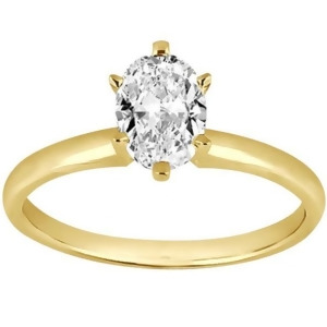 Six-prong 14k Yellow Gold Engagement Ring Solitaire Setting - All