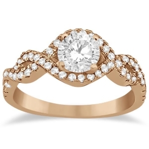 Diamond Halo Infinity Engagement Ring In 18K Rose Gold 0.39ct - All