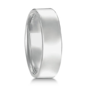 Euro Dome Comfort Fit Wedding Ring Men's Band 18k White Gold 6mm - All