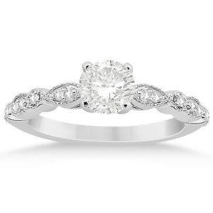 Petite Marquise and Dot Diamond Engagement Ring Platinum 0.12ct - All