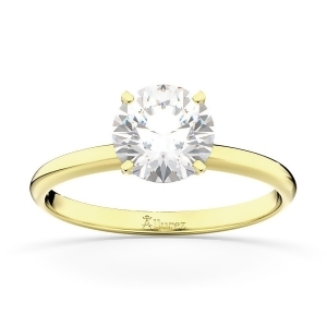 Four-prong 14k Yellow Gold Solitaire Engagement Ring Setting - All