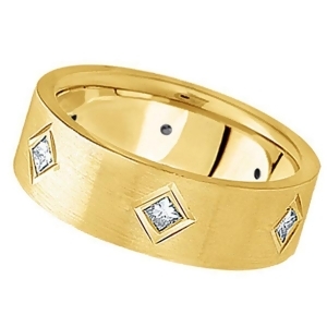Princess Cut Diamond Wedding Band in 14k Yellow Gold 0.60 ctw - All