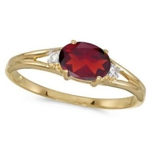 Oval Ruby and Diamond Right-Hand Ring 14K Yellow Gold 0.60ct - All