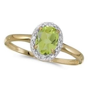 Peridot and Diamond Cocktail Ring in 14K Yellow Gold 0.95ct - All