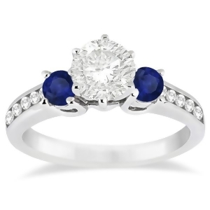 Three-stone Sapphire and Diamond Engagement Ring Platinum 0.60ct - All