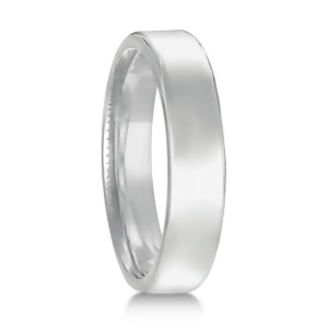 Euro Dome Comfort Fit Wedding Ring Band 18k White Gold 4mm - All