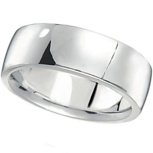 Men's Wedding Band Low Dome Comfort-Fit in 14k White Gold 7 mm - All