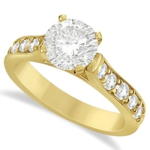 Moissanite Engagement Ring w/ Side Stone Accents 14K Yellow Gold 1.60ctw - All