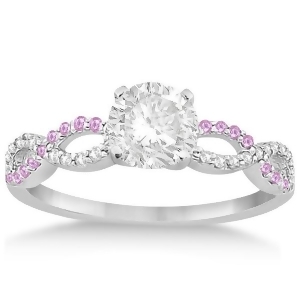 Infinity Diamond and Pink Sapphire Engagement Ring Palladium 0.21ct - All