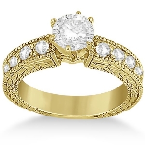 0.70Ct Vintage Style Diamond Engagement Ring Setting 14k Yellow Gold - All