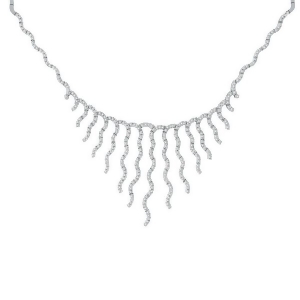 Diamond Bridal Choker Necklace 14k White Gold 3.04 ctw - All