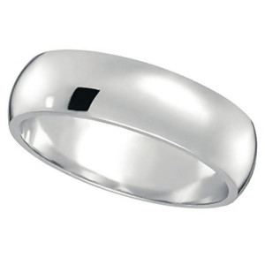 Dome Comfort Fit Wedding Ring Band 18k White Gold 6mm - All