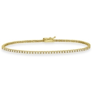 Eternity Diamond Tennis Bracelet 14k Yellow Gold 2.10ct - All