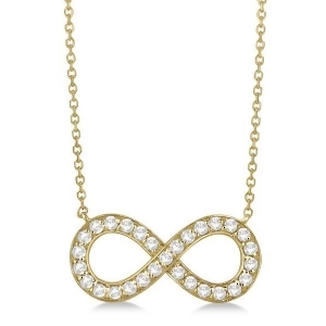 Pave Diamond Infinity Twist Pendant Necklace 14k Yellow Gold 1.02ct - All