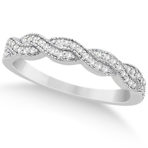 Diamond Infinity Semi Eternity Wedding Band 14k White Gold 0.30ct - All
