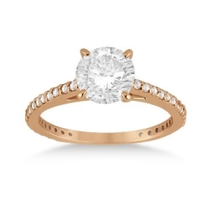Petite Eternity Diamond Engagement Ring 14k Rose Gold 0.55ct - All