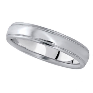 Carved Platinum Wedding Ring Band 4mm - All