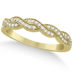 Diamond Infinity Semi Eternity Wedding Band 14k Yellow Gold 0.30ct - All