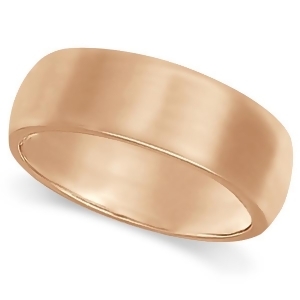 Dome Comfort Fit Wedding Ring Band 14k Rose Gold 7mm - All