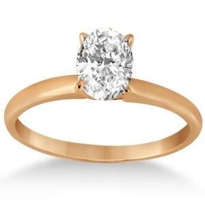 Four-prong 14k Rose Gold Solitaire Engagement Ring Setting - All