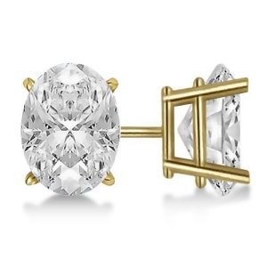 1.00Ct. Oval-Cut Diamond Stud Earrings 14kt Yellow Gold H Si1-si2 - All