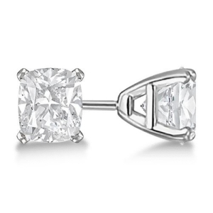 0.75Ct. Cushion-Cut Diamond Stud Earrings 18kt White Gold G-h Vs2-si1 - All