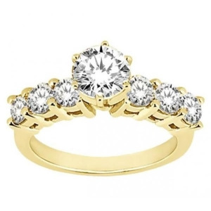 Seven-stone Diamond Engagement Ring in 18k Yellow Gold 0.30 ctw - All