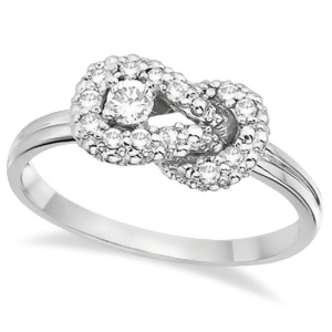 Diamond Love Knot Right-Hand Fashion Ring in 14k White Gold 0.22ct - All