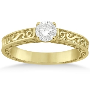 Hand-carved Infinity Design Solitaire Engagement Ring 18k Yellow Gold - All