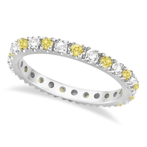 Fancy Yellow Canary and White Diamond Eternity Ring Band 14K Gold 1/2ct - All
