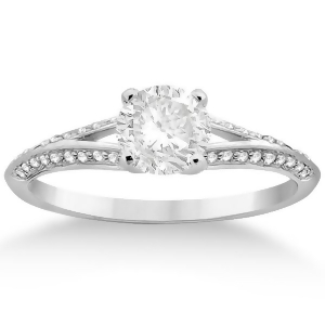 Knife Edge Diamond Engagement Ring Platinum Setting 0.18ct - All
