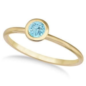 Aquamarine Bezel-Set Solitaire Ring in 14k Yellow Gold 0.65ct - All