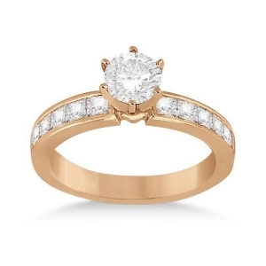 Channel Set Princess Diamond Engagement Ring 14k Rose Gold 0.50ct - All