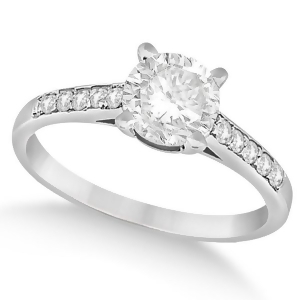 Cathedral Style Round Diamond Engagement Ring 14k White Gold 1.00ct - All