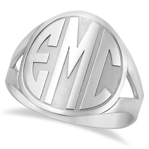 Personalized Bold Initial Monogram Fashion Ring in Sterling Silver - All