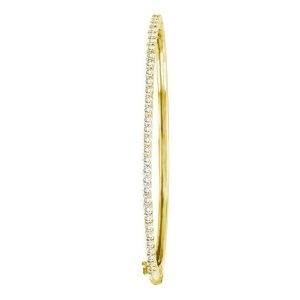 Luxury Stackable Diamond Bangle Bracelet 14k Yellow Gold 2.03ct - All