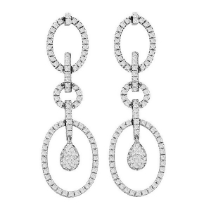 Bridal Diamond Drop Earrings in 14k White Gold 1.75 ctw - All