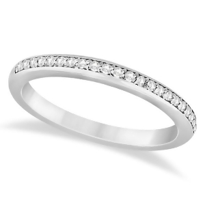 Half-eternity Diamond Pave Wedding Band Platinum 0.18ct - All
