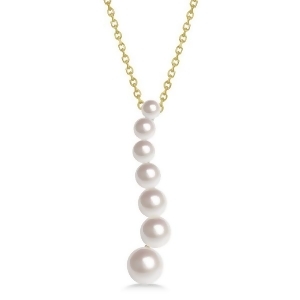 Cultured Freshwater Pearl Journey Necklace 14K Yellow Gold 3.50-6.50mm - All