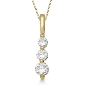 Three-stone Graduated Diamond Pendant Necklace 14k Yellow Gold 0.25ct - All