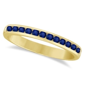 Channel-set Blue Sapphire Stackable Ring in 14k Yellow Gold 0.40ct - All