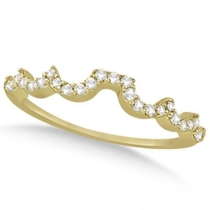 Heart Shape Contoured Diamond Wedding Ring 14k Yellow Gold 0.20ct - All