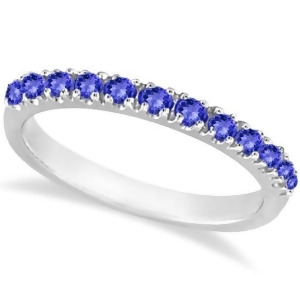 Tanzanite Stackable Band Anniversary Ring Guard 14k White Gold 0.38ct - All